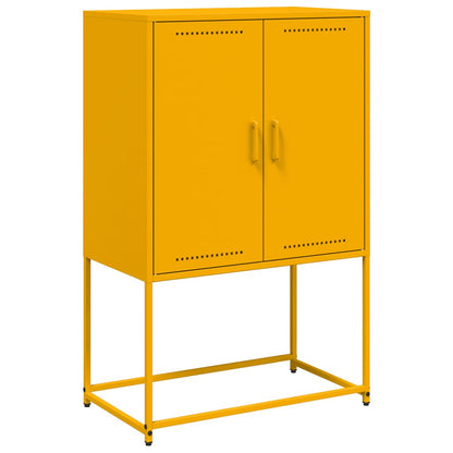 Highboard Mustard Yellow 68.5x38.5x107 cm Steel