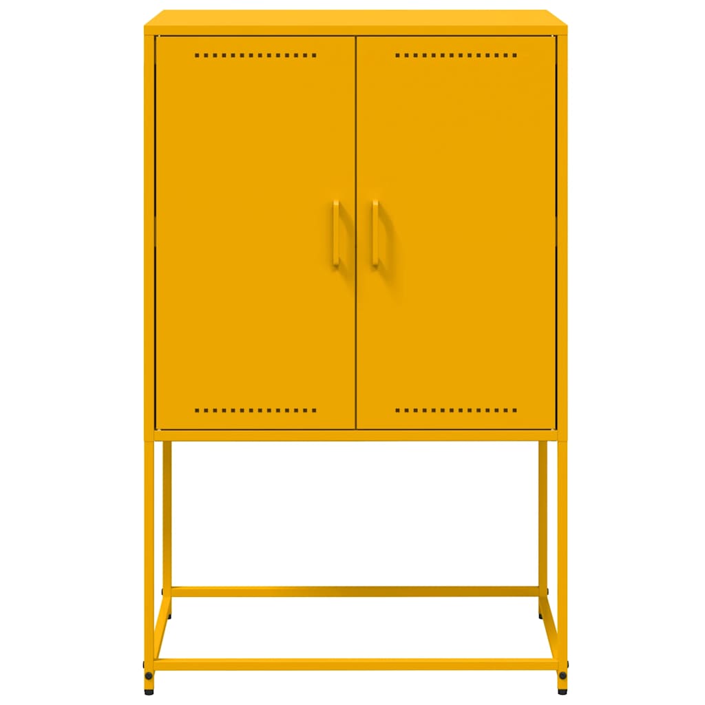 Highboard Mustard Yellow 68.5x38.5x107 cm Steel
