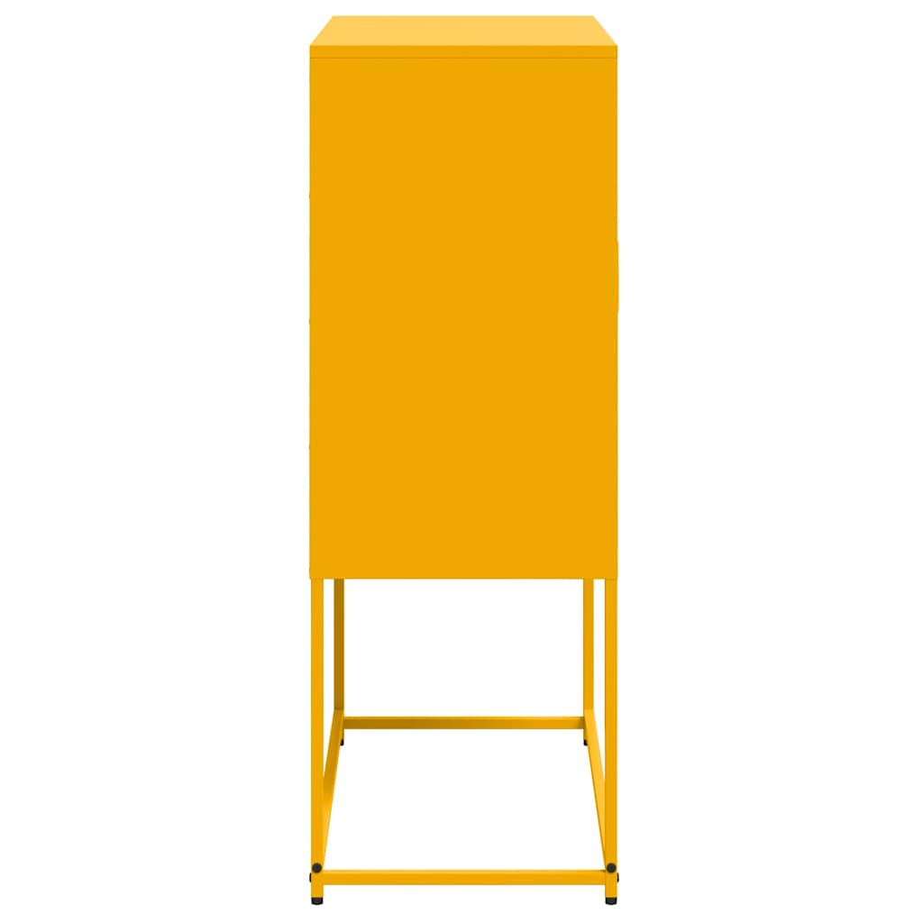 Highboard Mustard Yellow 68.5x38.5x107 cm Steel