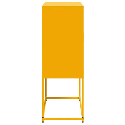 Highboard Mustard Yellow 68.5x38.5x107 cm Steel