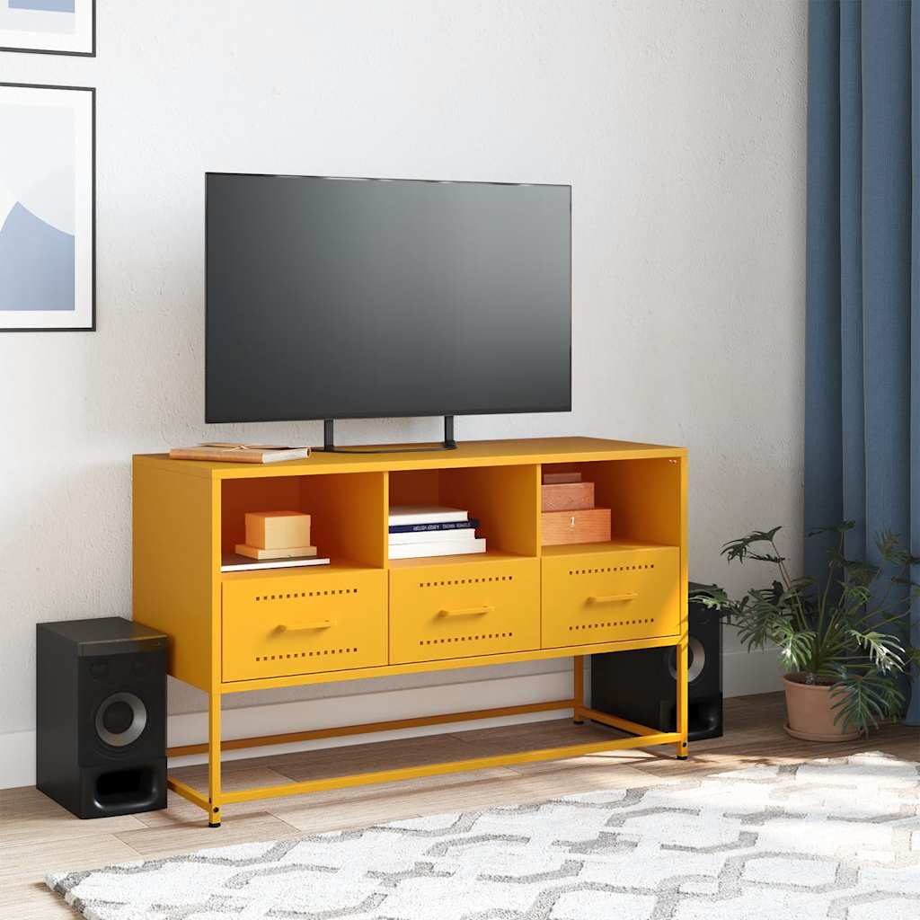 TV Cabinet Mustard Yellow 100.5x39x60.5 cm Steel