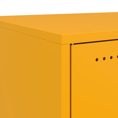 Bedside Cabinets 2 pcs Mustard Yellow 36x39x78 cm Steel