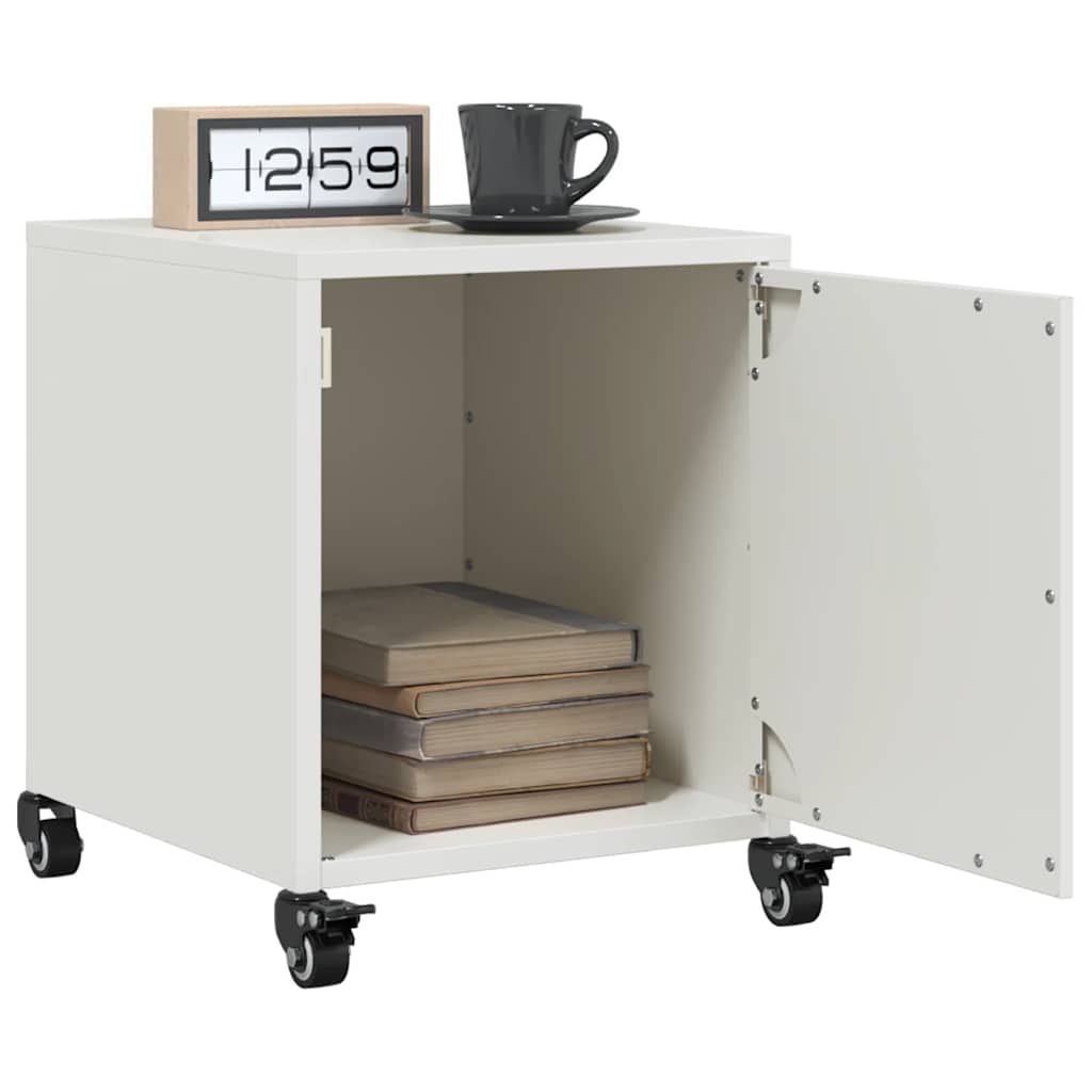 Bedside Cabinet White 36x39x43.5 cm Steel