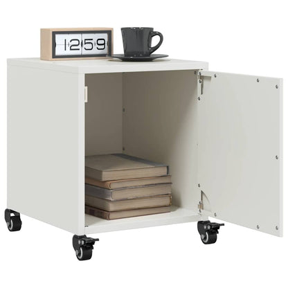 Bedside Cabinet White 36x39x43.5 cm Steel