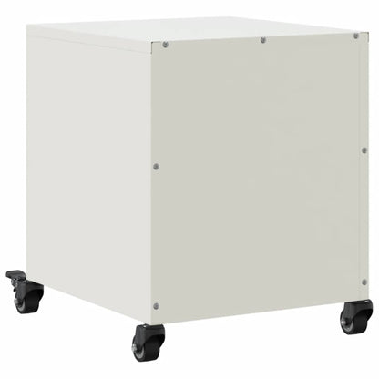 Bedside Cabinet White 36x39x43.5 cm Steel