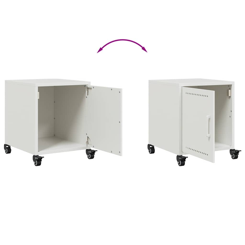 Bedside Cabinet White 36x39x43.5 cm Steel