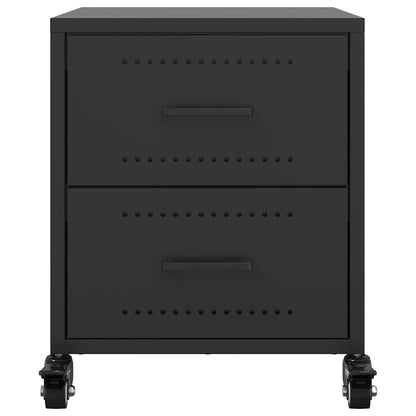 Bedside Cabinet Black 36x39x43.5 cm Steel
