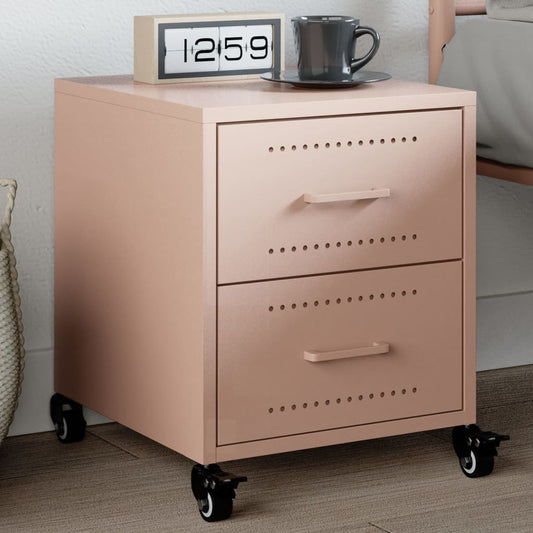 Bedside Cabinet Pink 36x39x43,5 cm Steel