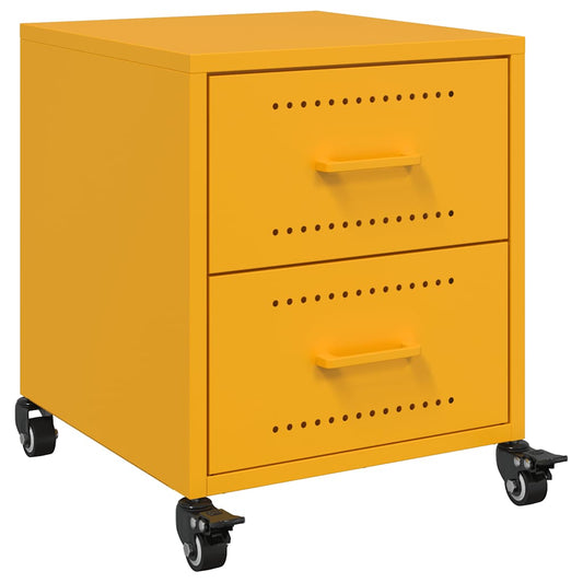 Bedside Cabinet Mustard Yellow 36x39x43,5 cm Steel