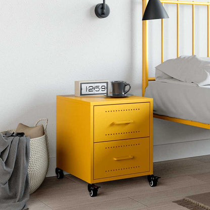 Bedside Cabinet Mustard Yellow 36x39x43,5 cm Steel