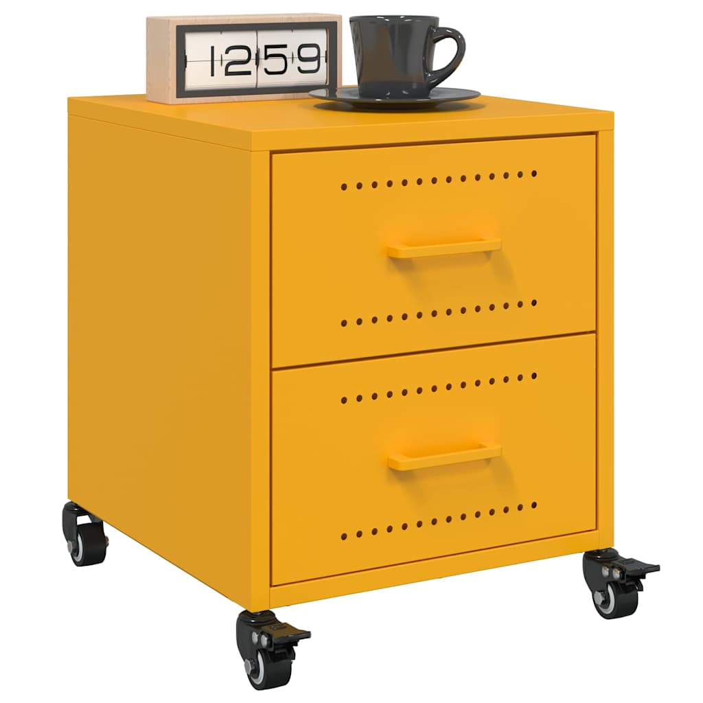 Bedside Cabinet Mustard Yellow 36x39x43,5 cm Steel