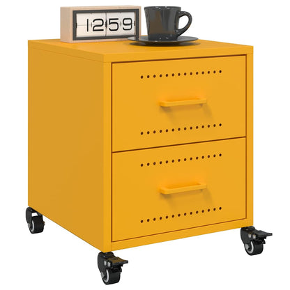 Bedside Cabinet Mustard Yellow 36x39x43,5 cm Steel