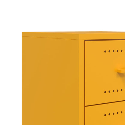 Bedside Cabinet Mustard Yellow 36x39x43,5 cm Steel