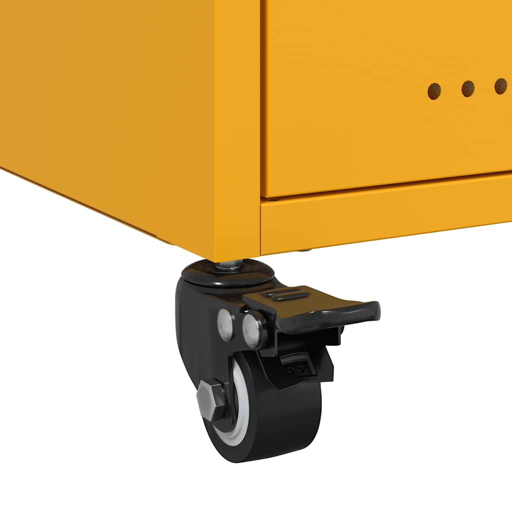 Bedside Cabinet Mustard Yellow 36x39x43,5 cm Steel