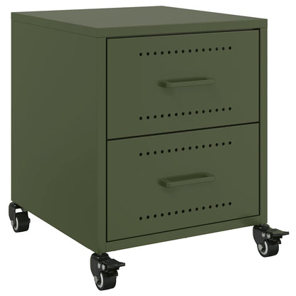 Bedside Cabinet Olive Green 36x39x43,5 cm Steel