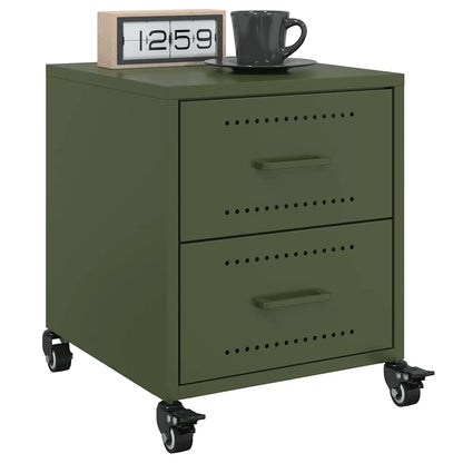 Bedside Cabinet Olive Green 36x39x43,5 cm Steel