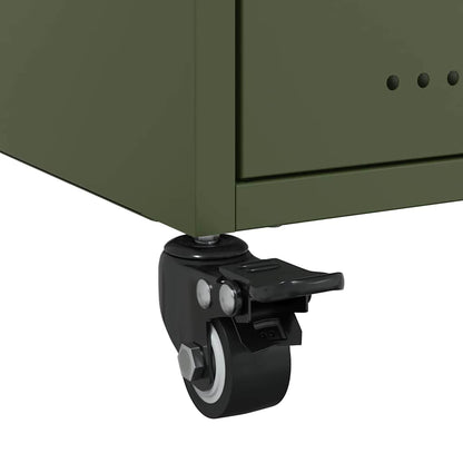 Bedside Cabinet Olive Green 36x39x43,5 cm Steel