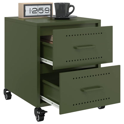 Bedside Cabinets 2 pcs Olive Green 36x39x43.5 cm Steel