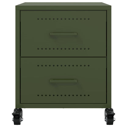 Bedside Cabinets 2 pcs Olive Green 36x39x43.5 cm Steel