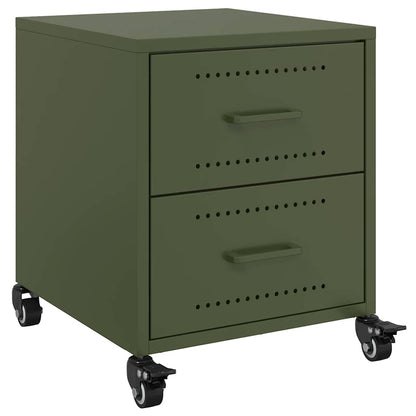 Bedside Cabinets 2 pcs Olive Green 36x39x43.5 cm Steel