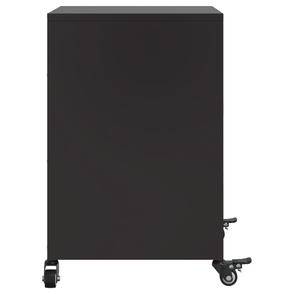 Bedside Cabinets 2 pcs Black 36x39x59 cm Steel