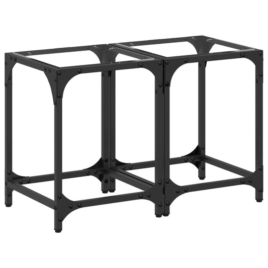 Coffee Tables with Transparent Glass Top 2 pcs 30x30x40 cm Steel