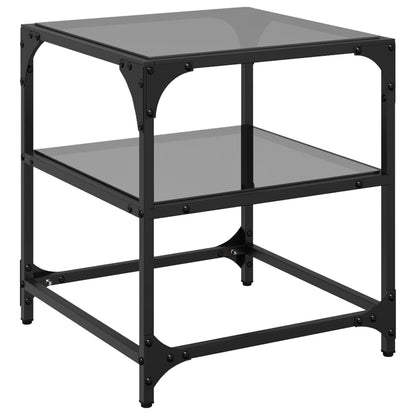 Coffee Table | Clear glass with black steel frame