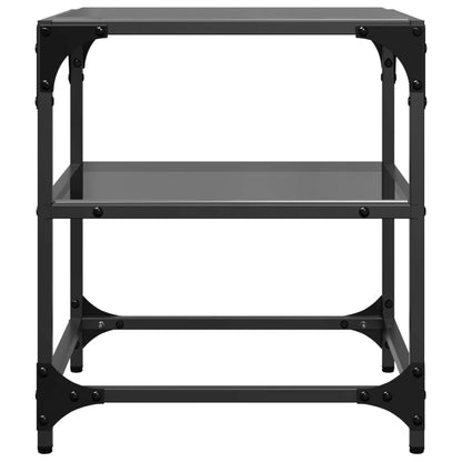 Coffee Table | Clear glass with black steel frame