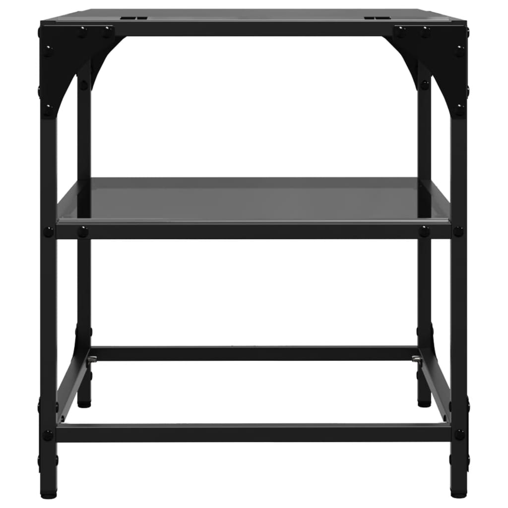 Coffee Table | Clear glass with black steel frame