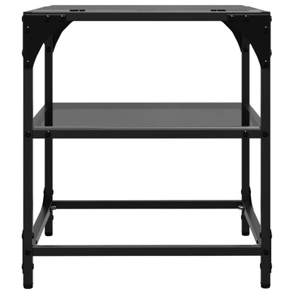 Coffee Table | Clear glass with black steel frame