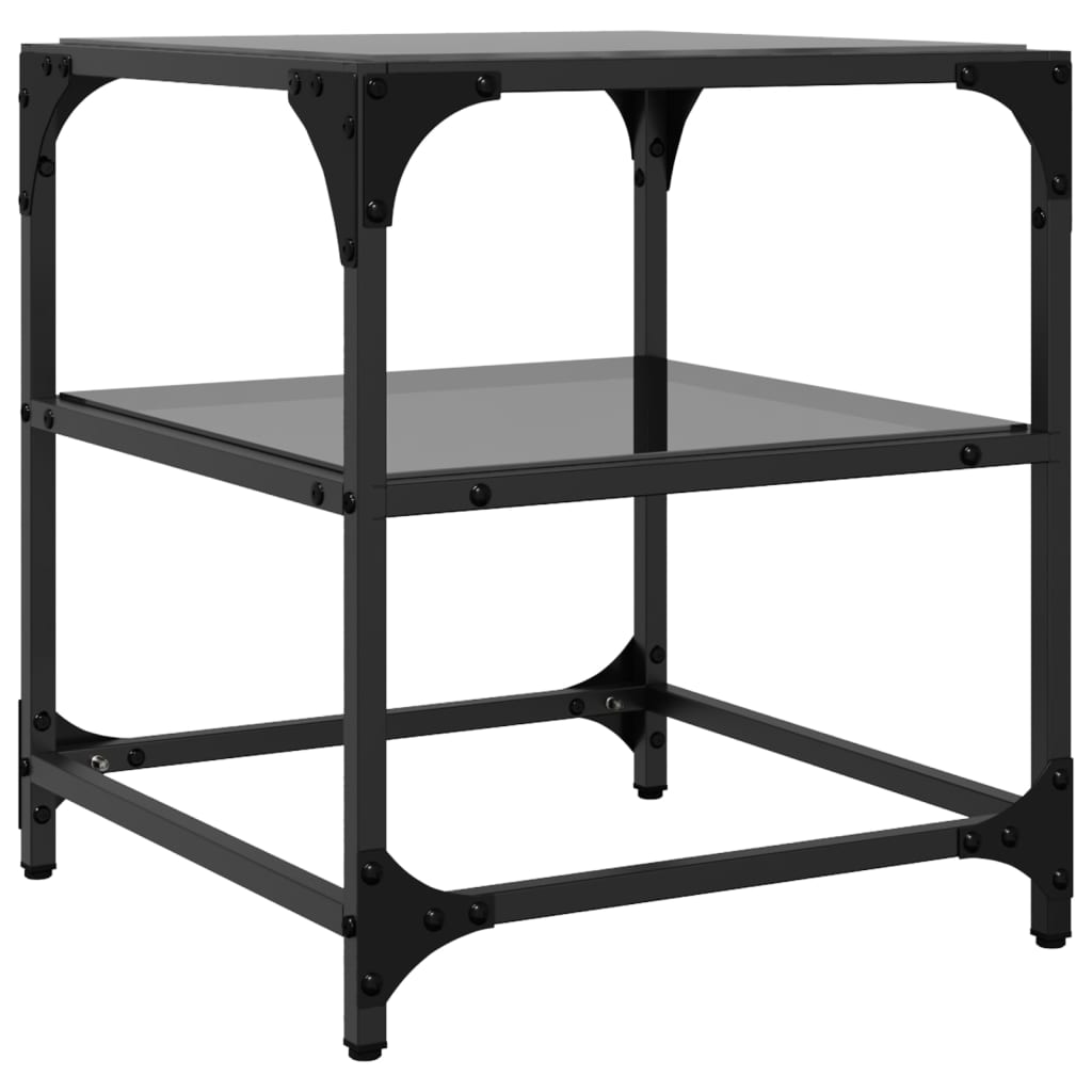 Coffee Table | Clear glass with black steel frame