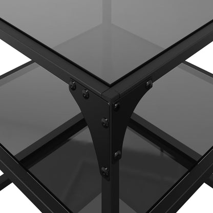 Coffee Table | Clear glass with black steel frame