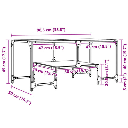 Coffee Table with Black Glass Top 98.5x50x45 cm Steel