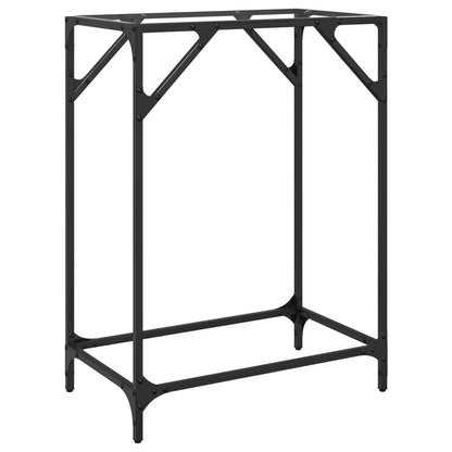 Console Table with Transparent Glass Top 60x35x81 cm Steel