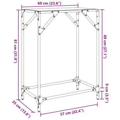 Console Table with Transparent Glass Top 60x35x81 cm Steel