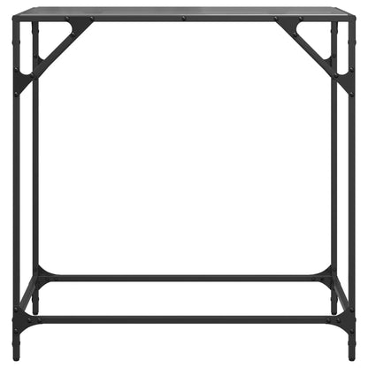Console Table with Black Glass Top 80x35x81 cm Steel