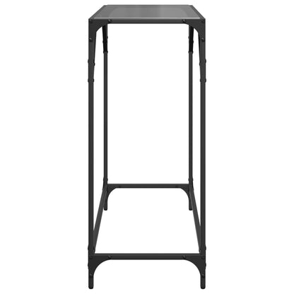 Console Table with Black Glass Top 80x35x81 cm Steel