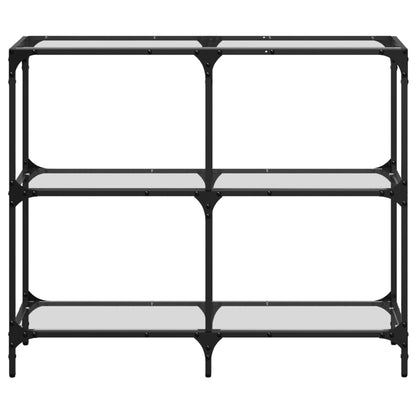 Console Table with Transparent Glass Top 98x30x81 cm Steel