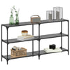 Console Table with Black Glass Top 158.5x30x81 cm Steel