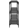 Console Table with Black Glass Top 158.5x30x81 cm Steel