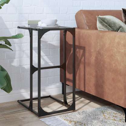 Side Table with Transparent Glass 40x30x61.5 cm Steel