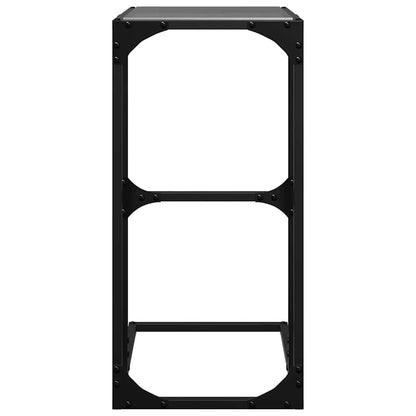 Side Table with Black Glass 40x30x61.5 cm Steel