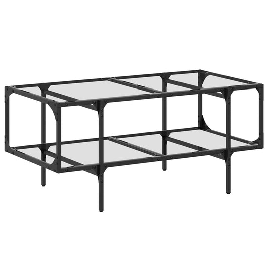 Coffee Table with Transparent Glass Top 98.5x50x45 cm Steel