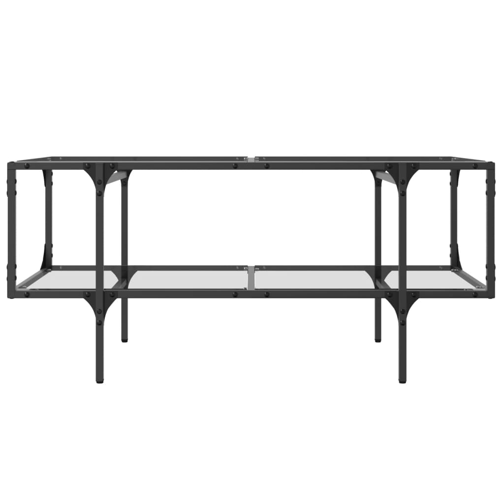 Coffee Table with Transparent Glass Top 98.5x50x45 cm Steel