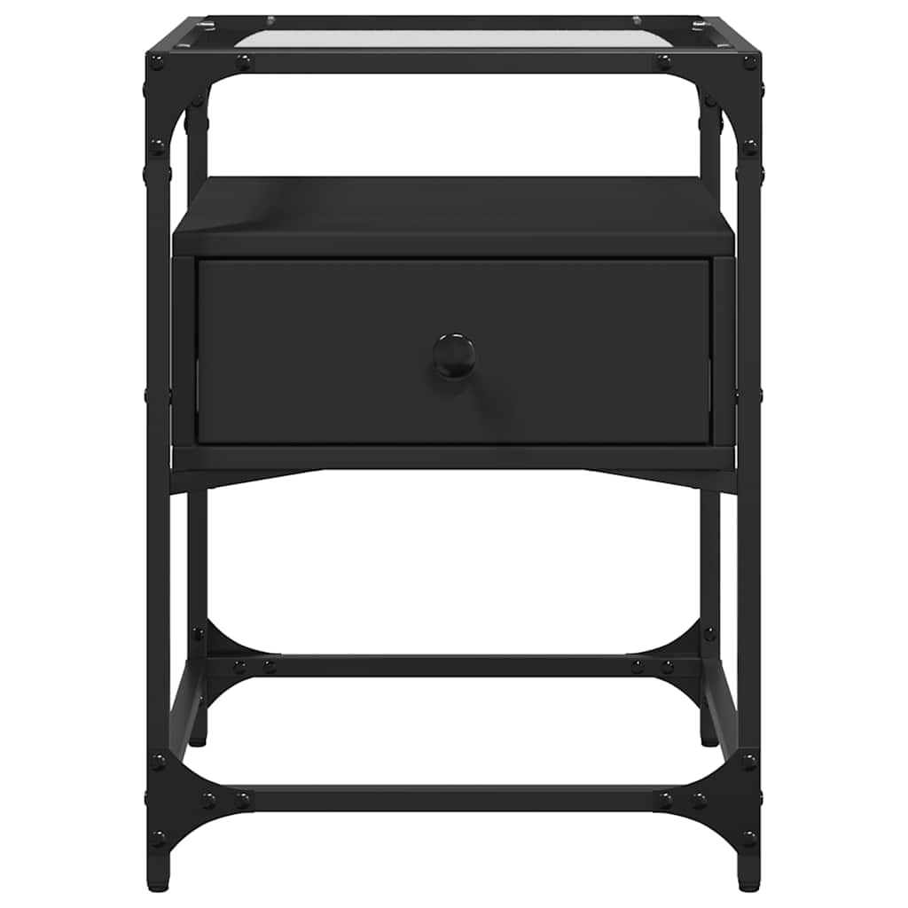 Bedside Cabinets 2 pcs Black 40x40x55 cm Engineered Wood