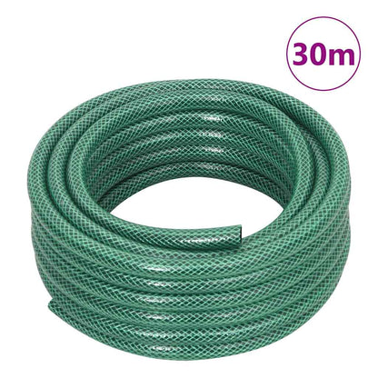 Free Standing Green Hose Reel with Hose Fitting Set 0.5" 30 m PVC