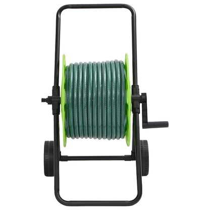 Green Hose Reel Cart with Hose Fitting Set 0.5" 30 m PVC