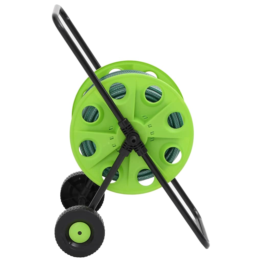 Green Hose Reel Cart with Hose Fitting Set 0.5" 30 m PVC