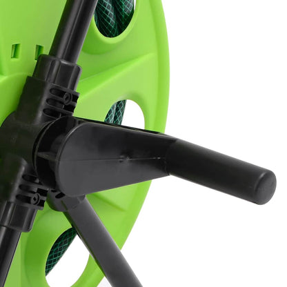 Green Hose Reel Cart with Hose Fitting Set 0.5" 30 m PVC