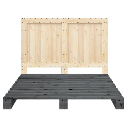 Bed Frame | Grey | Solid pinewood | 140 x 200 cm | Bed Frame